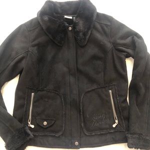 Harley Davidson  black suede fur lined jacket.